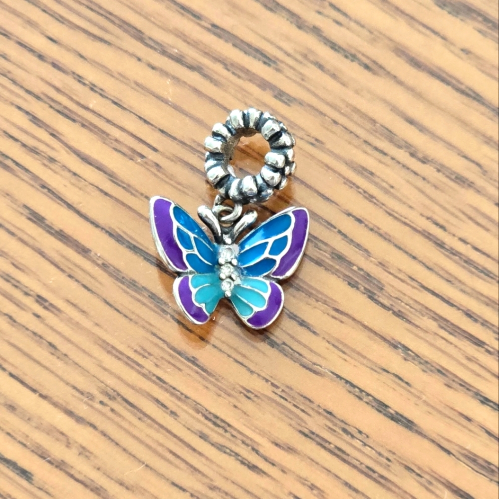 Sterling Silver Glows in the dark Butterfly Charm